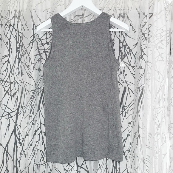 Aviator Nation HEATHERED light gray navy blue AV logo tank top - Picture 2 of 7